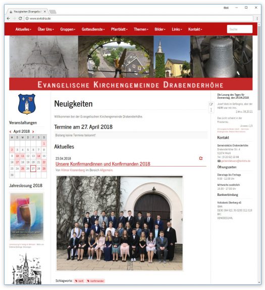 Die Homepage der Evangelischen Kirchengemeinde Drabenderhöhe